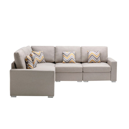 Nolan - Fabric 5 Piece Sectional Sofa With Interchangeable Legs