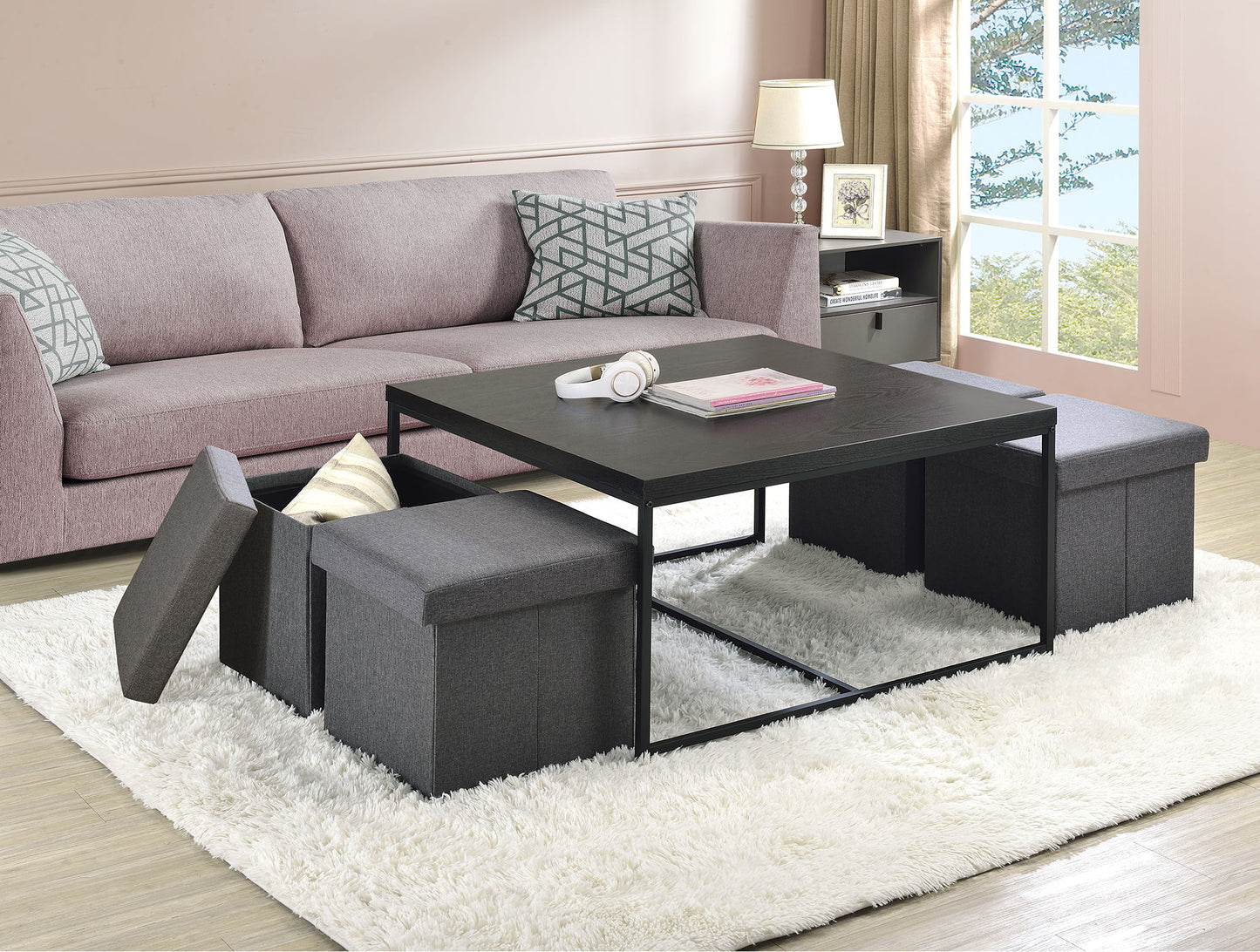 Caitlin - Wood Grain 5 Piece Coffee Table (Set of 5)