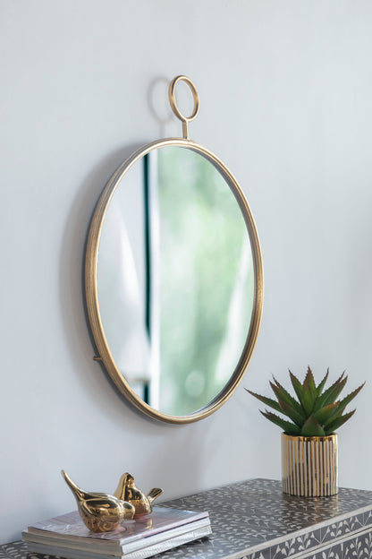 Circle Wall Mirror With Metal Frame, Accent Mirror For Living Room, Entryway, Office