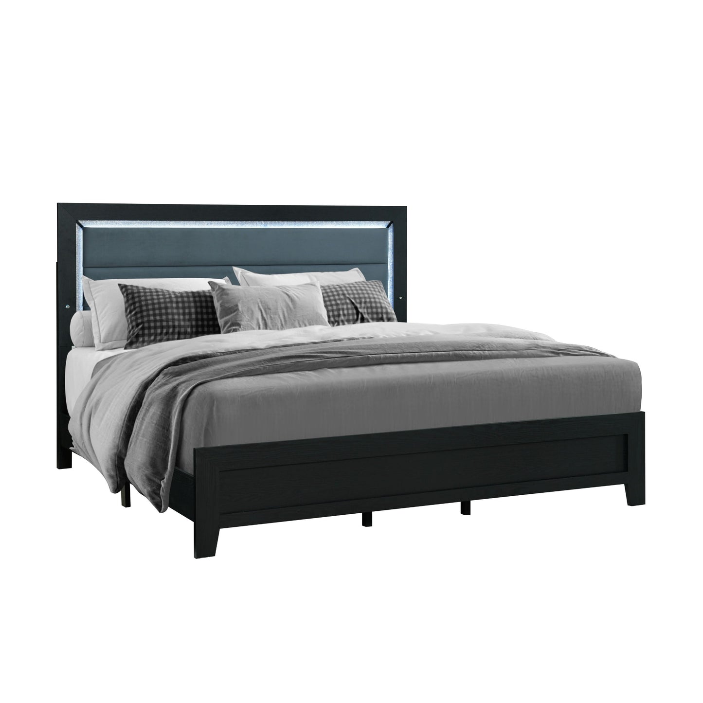 Carlos - Queen Bed & LED - Black