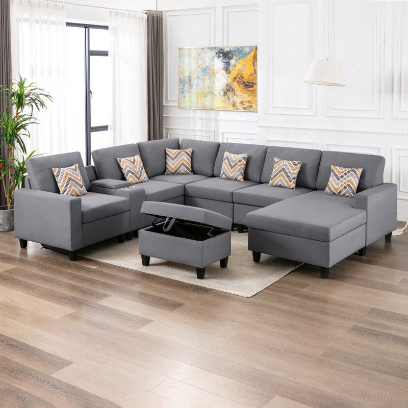 Nolan - 8 Piece Sectional Sofa With Interchangeable Legs