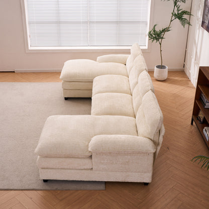 U-Shaped Profile Sofa, Including Two Single Seats And Two Chaise, Modular Sofa, Chenille Sofa