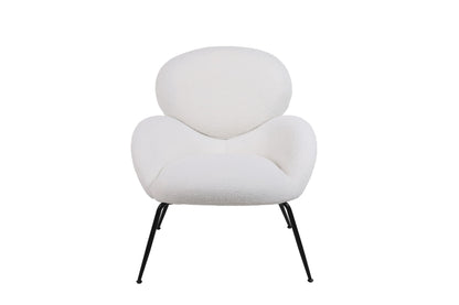 Modern Sherpa Chairs Accent Armchairs For Living Dining Room, Upholstered Chairs With Metal Legs, Comfy And Soft Chairs For Bedroom, Cute Vanity Chairs