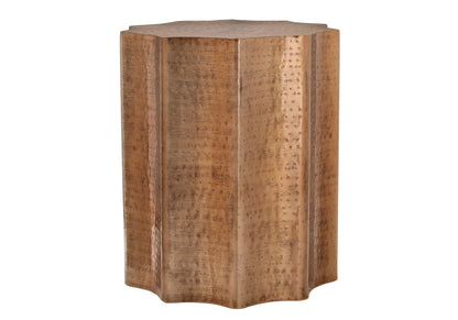 Drum Accent Side Table, Stylish Scalloped Design