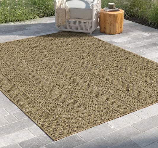 Earth - 7'10" X 10'3" Indoor / Outdoor Area Rug - Mocha / Natural