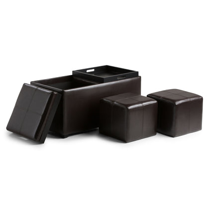 Avalon - 5 Piece Storage Ottoman, Contemporary