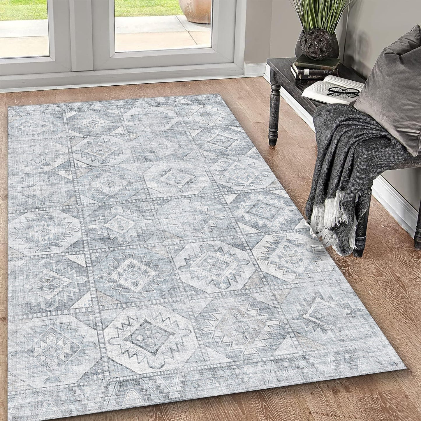 Toucan - Washable Non - Slip Area Rug - Silver