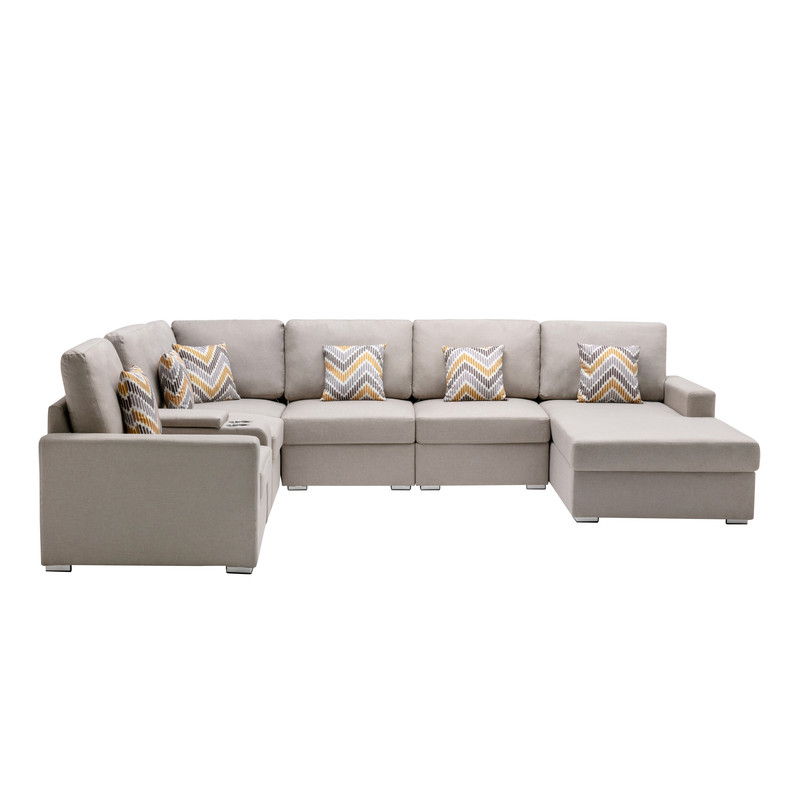 Nolan - 7 Piece Sectional Sofa With Pillows And Interchangeable Legs