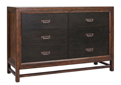 Branson - 6-Drawer Dresser, Two-Tone - Brown