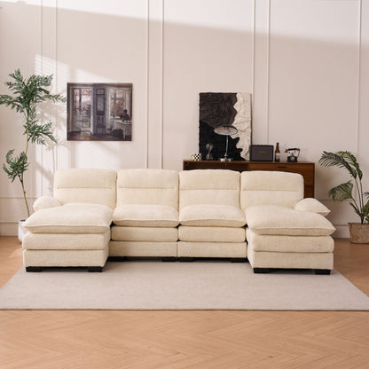 U-Shaped Profile Sofa, Including Two Single Seats And Two Chaise, Modular Sofa, Chenille Sofa