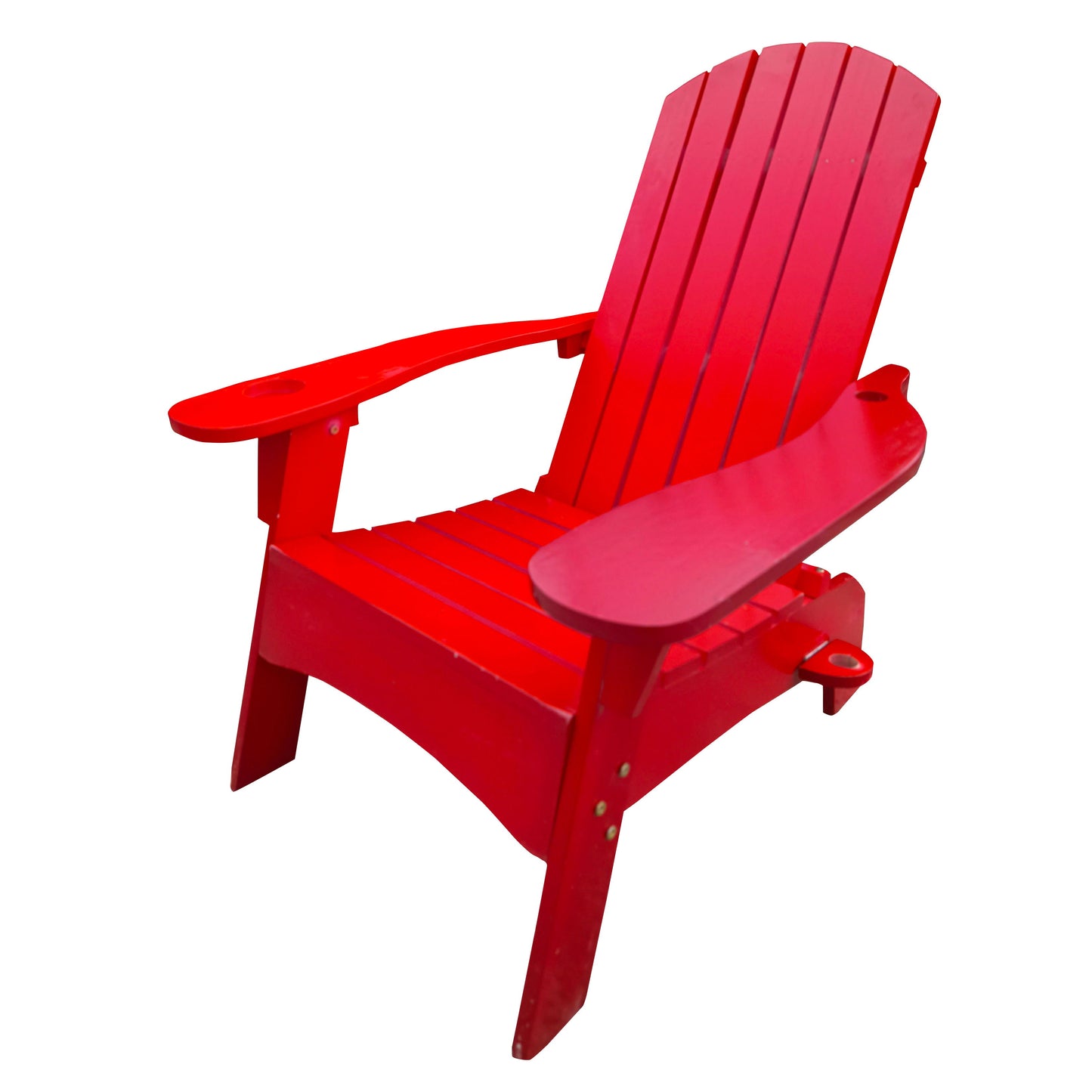 Outdoor Or Indoor Wood Adirondack Chair With An Hole To Hold Umbrella, On The Arm