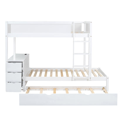 Bunk Bed With Twin Size Trundle, Storage And Desk