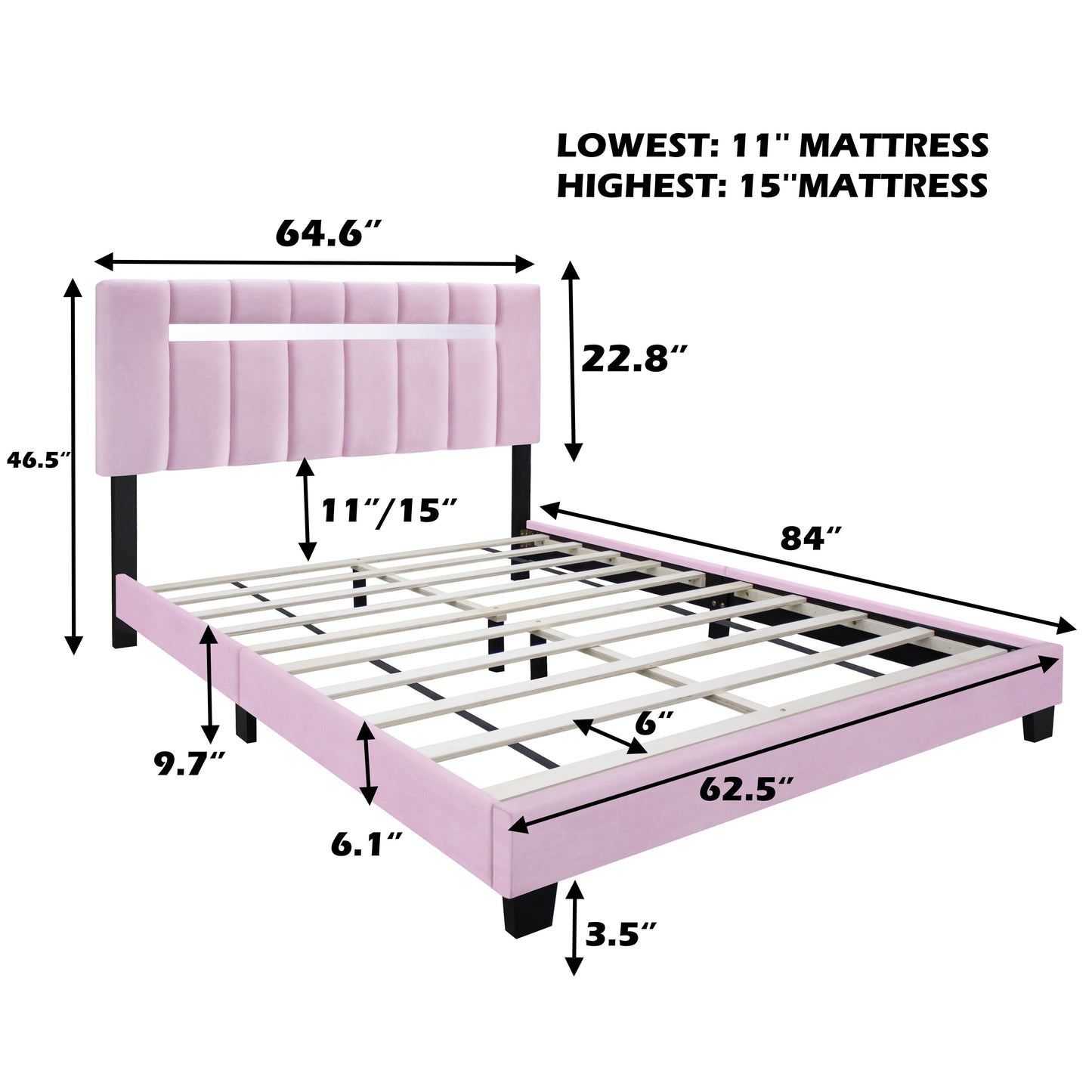 Queen Size Adjustable Upholstered Bed Frame Dark Velvet Collection Comfort And Simplicity