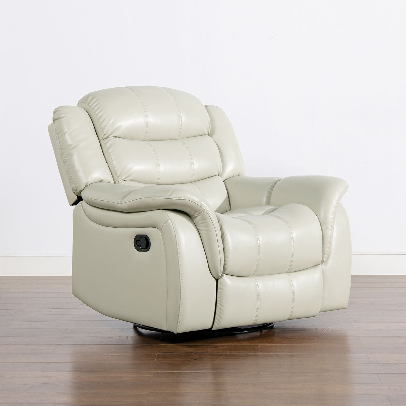 Rover - Swivel Glider Push Back Manual Recliner Arm Chair - Parchment Cream Off-White