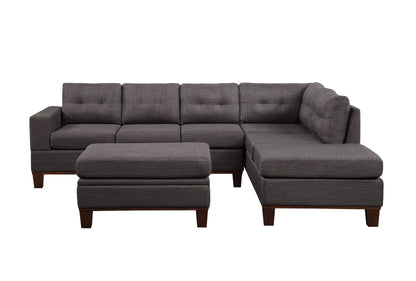 Hilo - Fabric Reversible Sectional Sofa With Dropdown Armrest, Cupholder, And Storage Ottoman