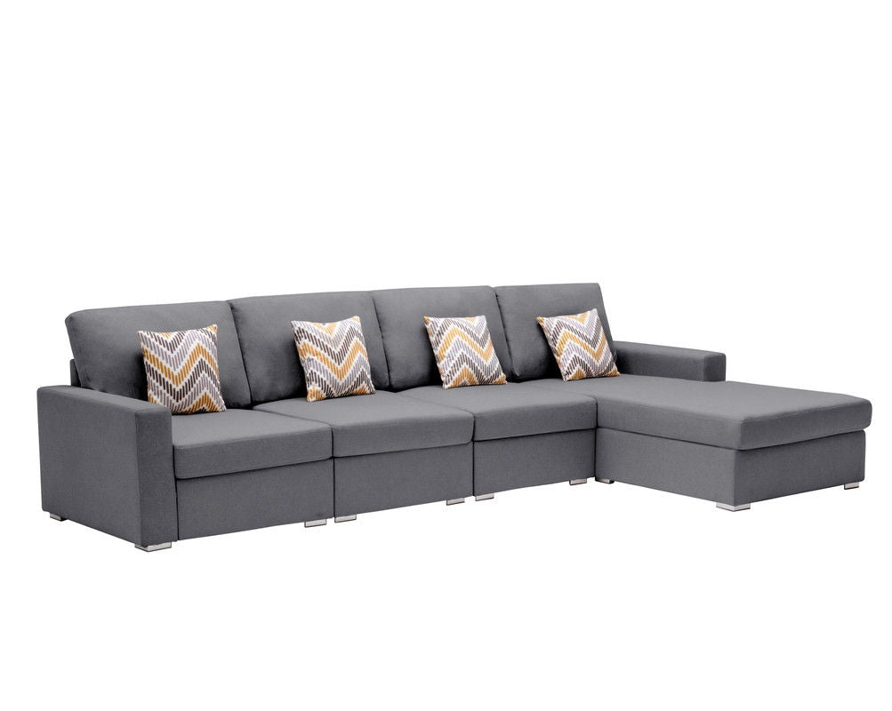 Nolan - 4 Piece Reversible Sectional Sofa Chaise With Interchangeable Legs