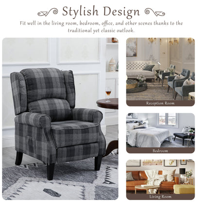 Vintage Armchair Sofa Comfortable Upholstered Leisure / Recliner Chair For Living Room - Gray