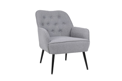 Modern Mid-Century Chair Linen Sherpa Armchair