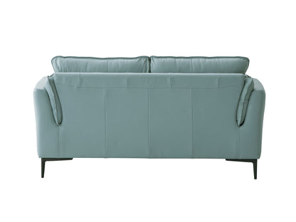 Mesut - Top Grain Leather Loveseat - Sage Green