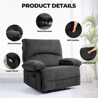 Oversized Manual Recliner Chair Sofa For Living Room