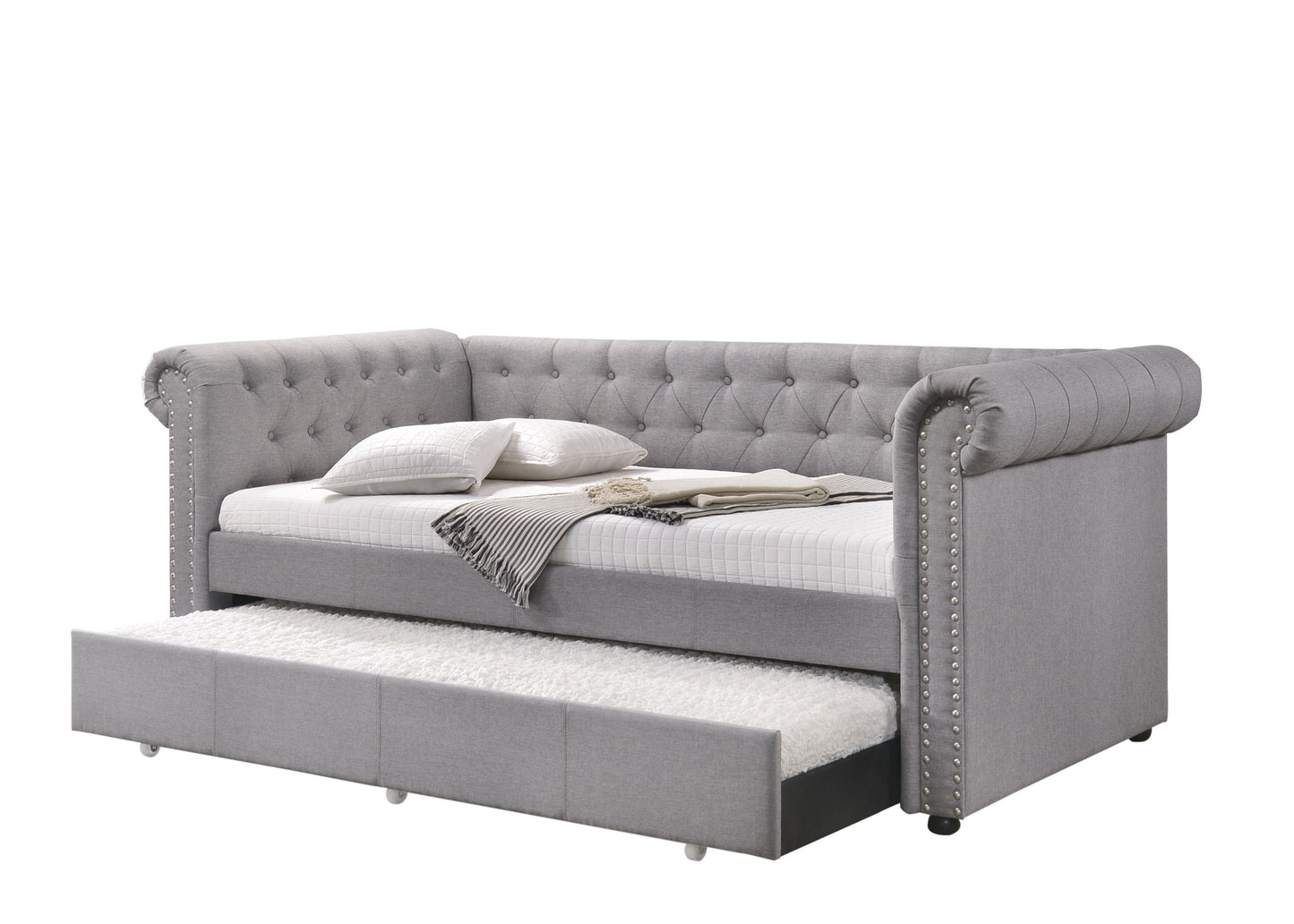 Justice - Twin Daybed With Trundle - Smoke Gray