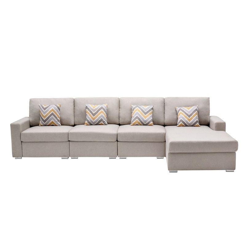 Nolan - 4 Piece Reversible Sectional Sofa Chaise With Interchangeable Legs