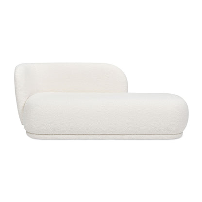 Aire - RAF Modern Rounded Chaise Lounge - Ivory White