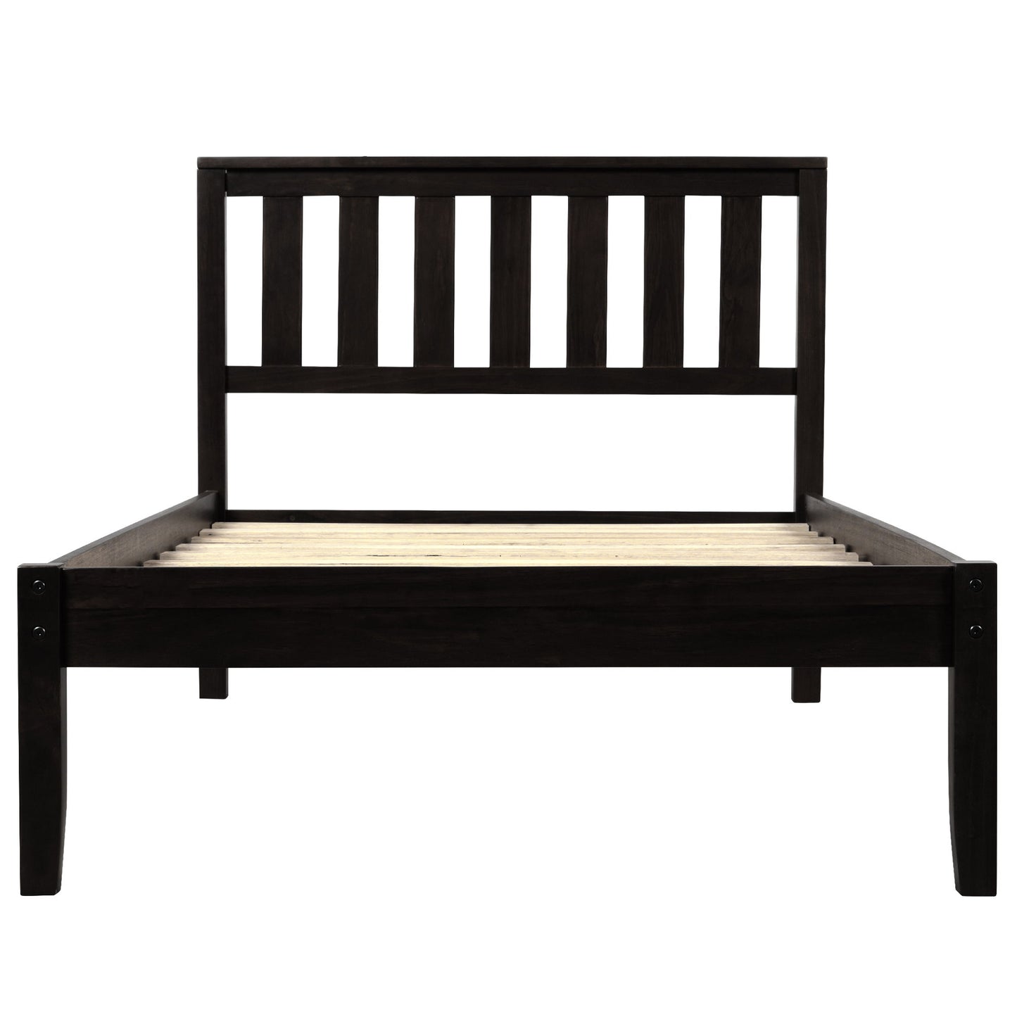 Platform Bed With Headboard / Wood Slat Support