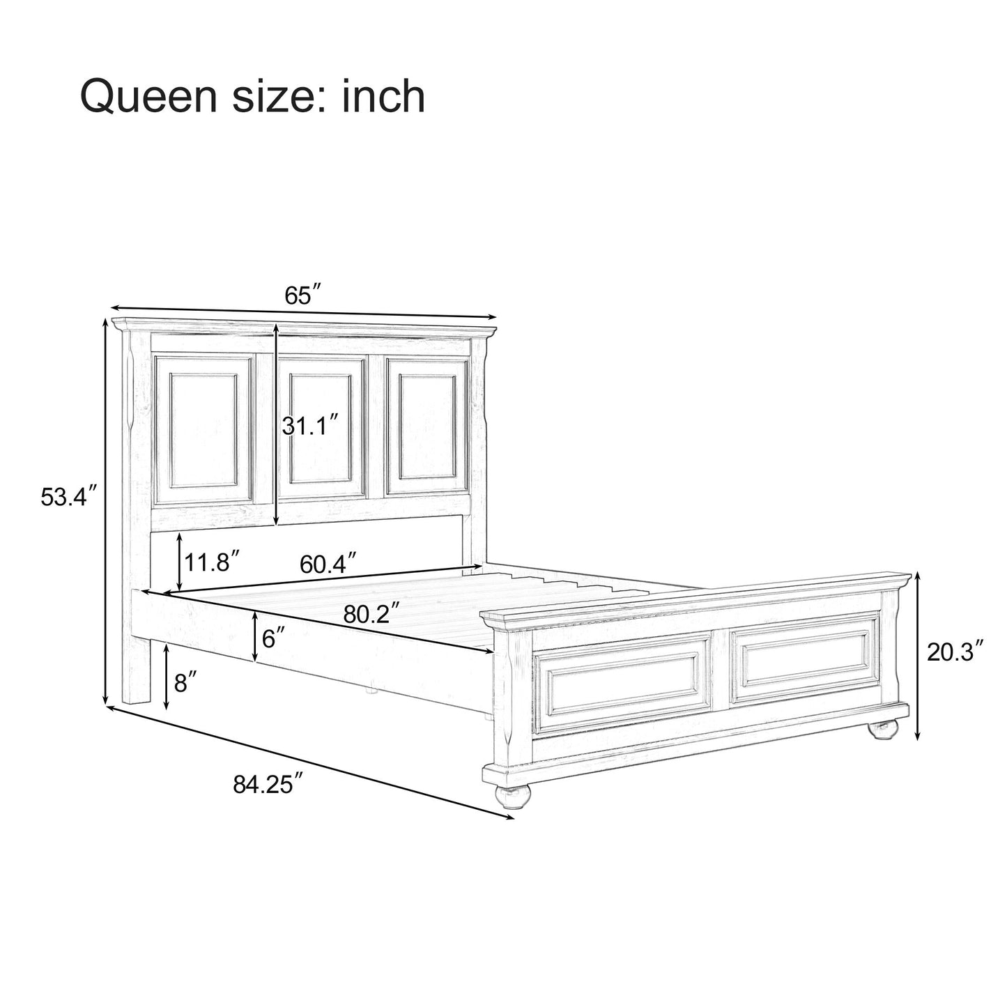 Bed Traditional Town And Country Style Pinewood Vintage