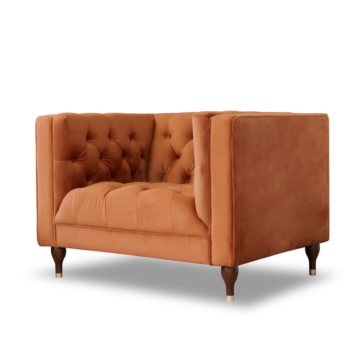 Evelyn - Mid-Century Modern Tufted Back Velvet Lounge Chair