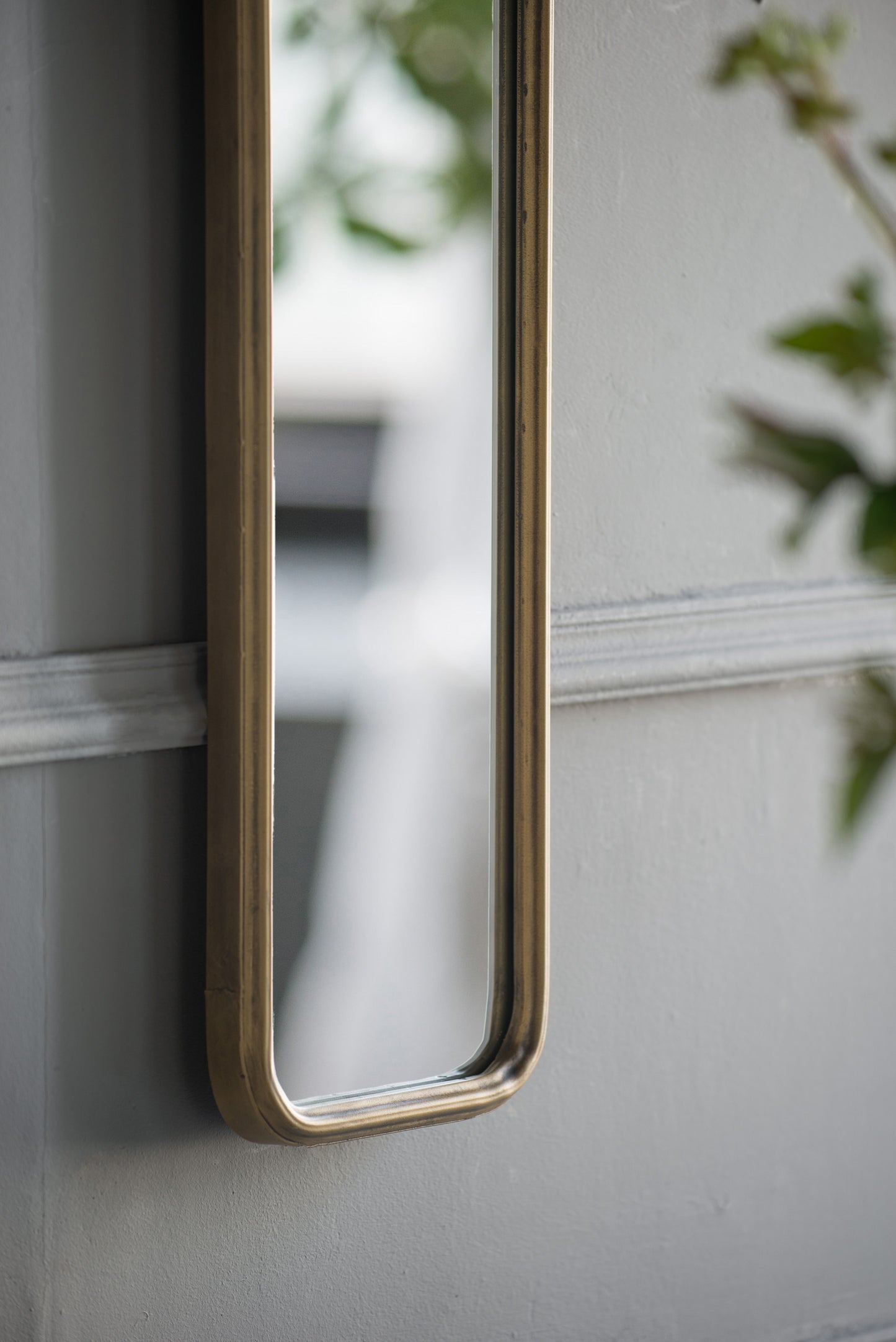 Full Length Mirror With Antique Metal Frame, Long Mirror For Hallway Living Room Bedroom Bathroom - Gold