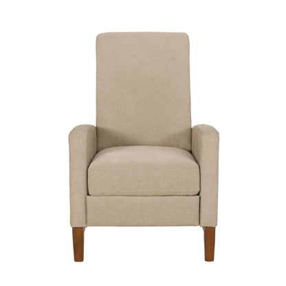 Wide Wood Hand Manual Club Recliner - Sand