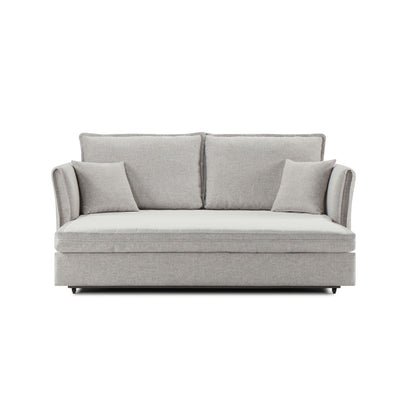 Oren - Chenille Sleeper Sectional Sofa With Storage 2 Toss Pillows - Gray