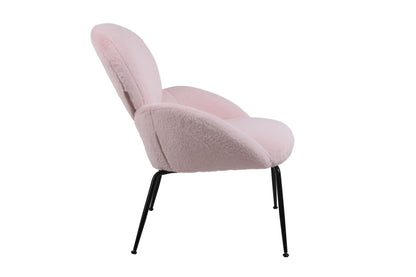 Modern Sherpa Chairs Accent Armchairs For Living Dining Room, Upholstered Chairs With Metal Legs, Comfy And Soft Chairs For Bedroom, Cute Vanity Chairs