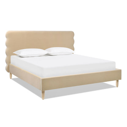 Stockholm - Modern Wavy Headboard Platform Bed