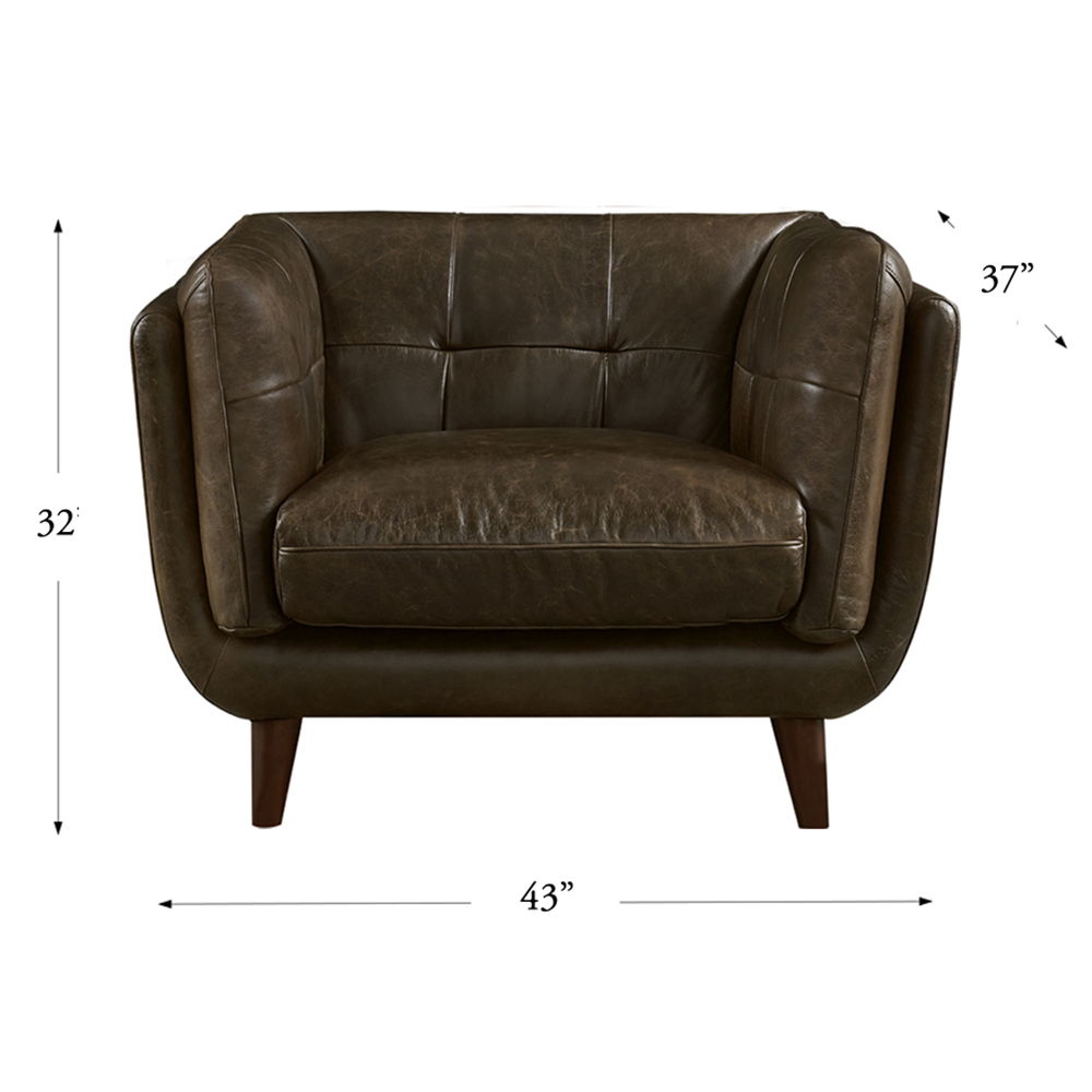 Solana - Waxy Pull Up, Leather Chair - Dark Brown