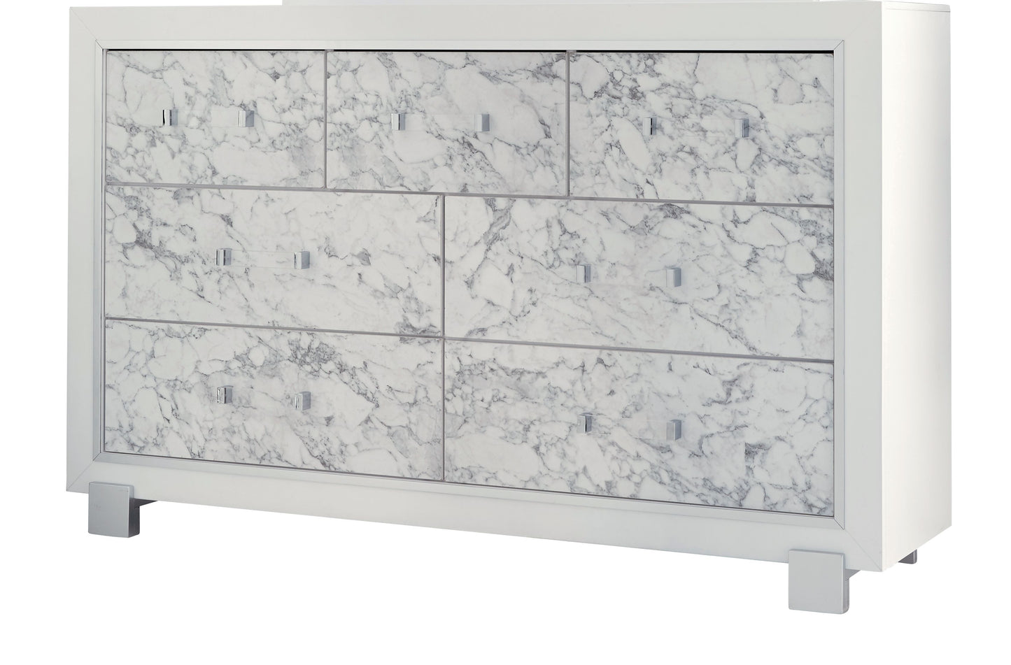 Skye - Marble Dresser - White