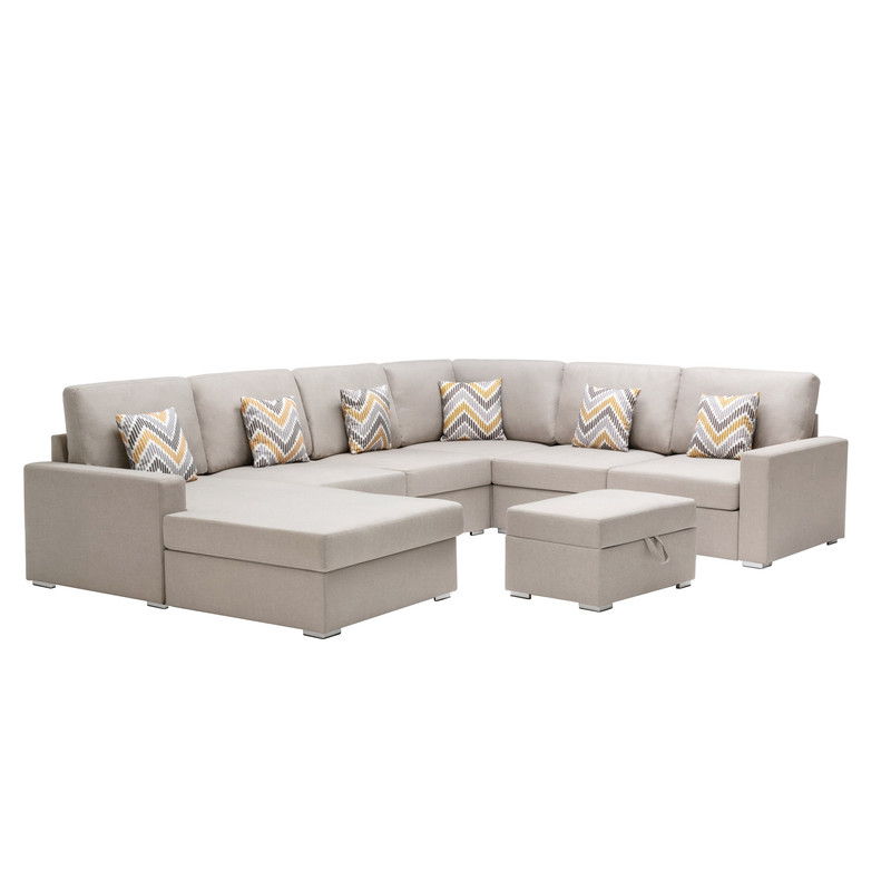 Nolan - 7 Piece Sectional Sofa With Pillows And Interchangeable Legs