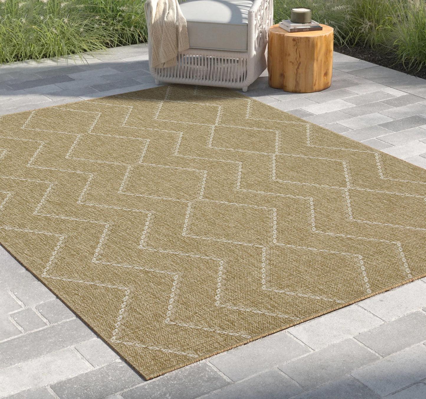 Earth - Indoor / Outdoor Area Rug - Jute / White