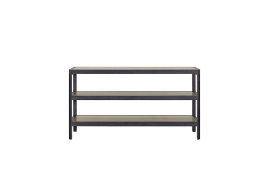 Console Table With Metal Insets - Black