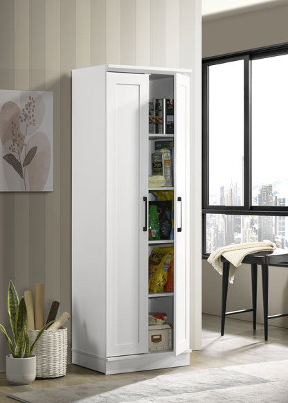 Evelyn - Sleek Storage Cabinet With Framed Panel Design - White