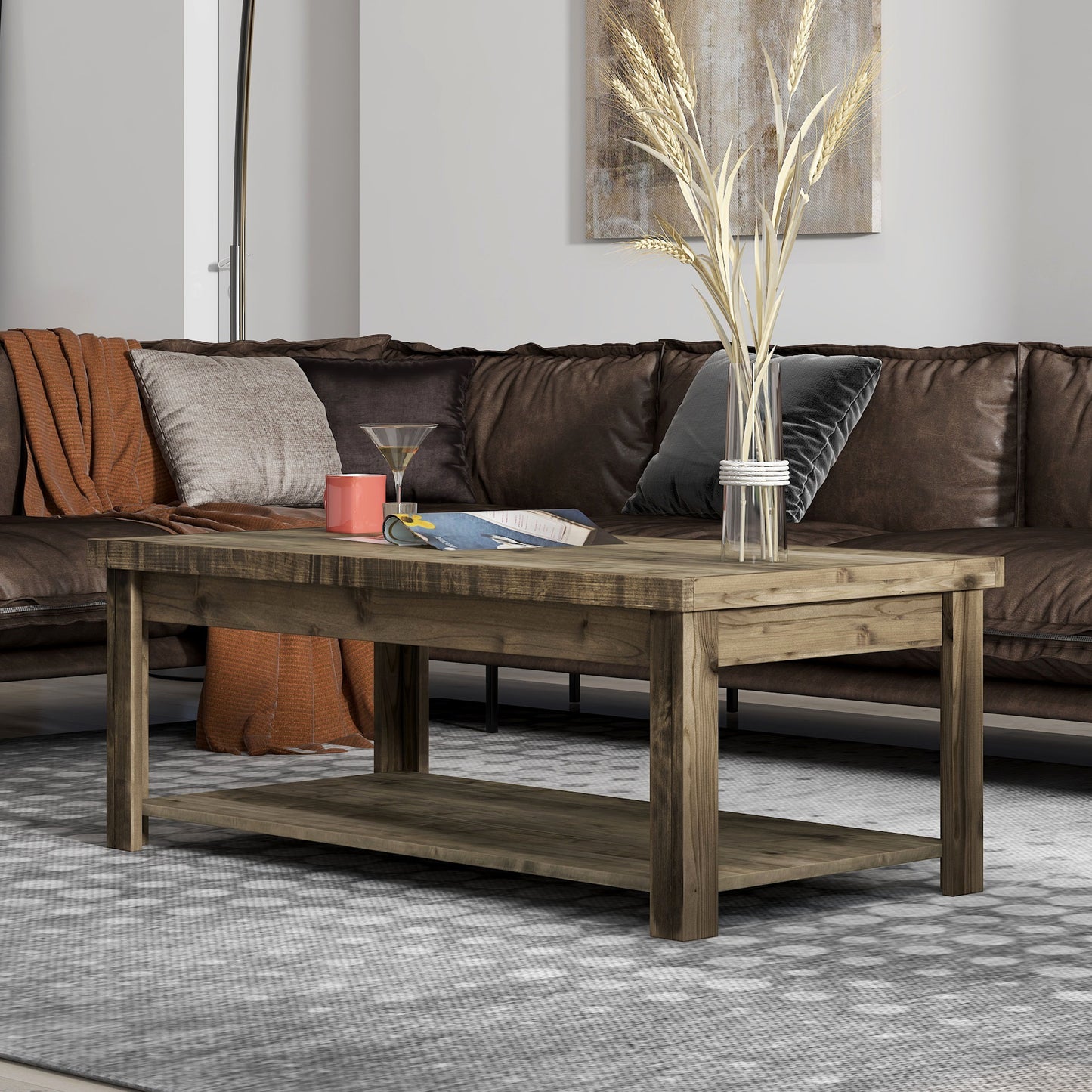 Joshua Creek - 48" Coffee Table - Barnwood