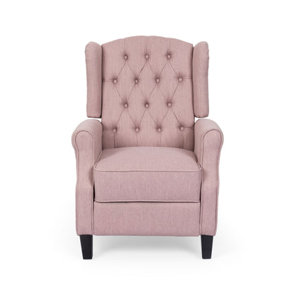 Wide Manual Wing Chair Recliner - Light Pink