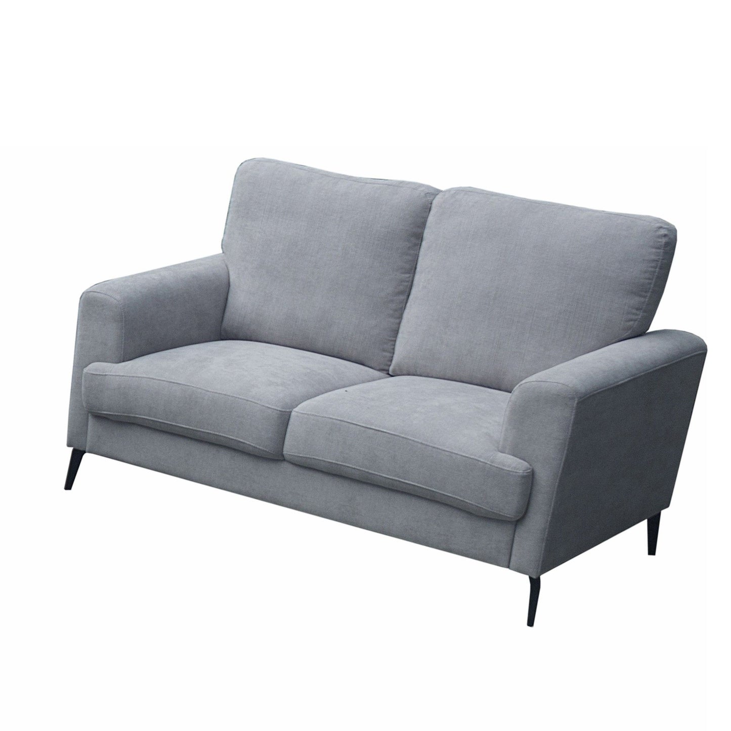 Jackson - Chenille Loveseat With Black Metal Legs