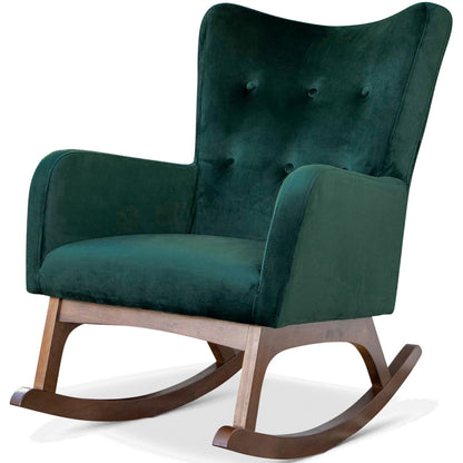 Alistair - Solid Wood Rocking Chair - Dark Green