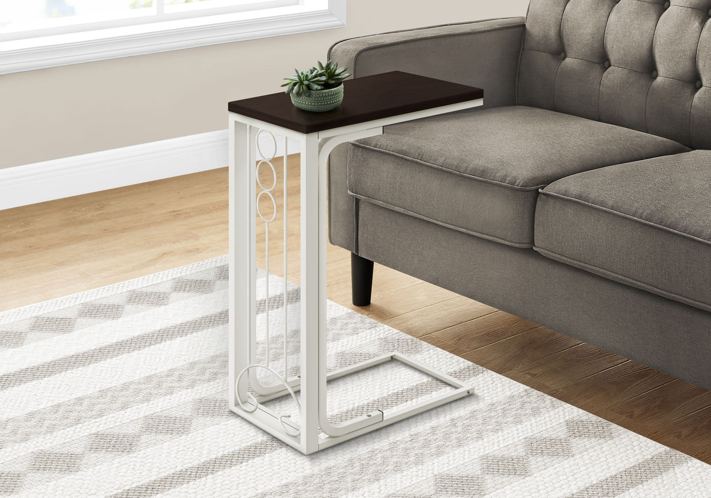 Elegant Accent Table, C - Shaped, Transitional