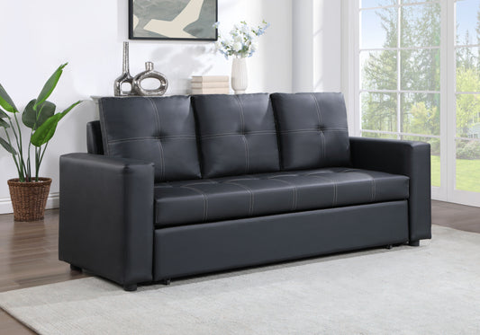 Aiden - Linen Fabric Sleeper Sofa With Tufting