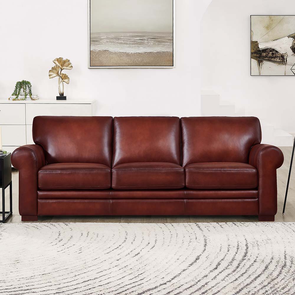 Brookfield - Waxy Pull Up Leather Sofa - Mocha