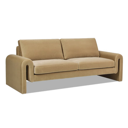 Mason - Arched Arm Sofa - Camel Brown Beige