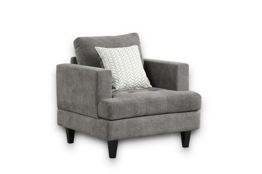 Callaway - Chenille Chair With Throw Pillow - Gray